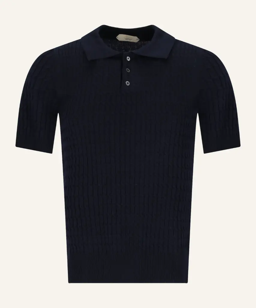 CABLE POLO SHIRT-NAVY