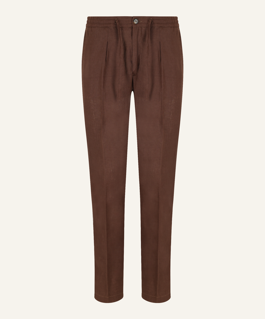SEASIDE TROUSSERS LINEN-CHOCOLATE